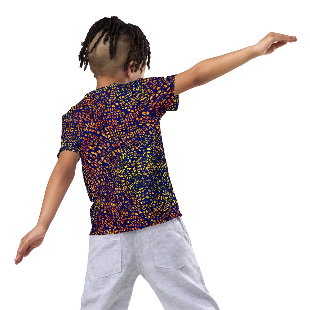 Midnight Shards on Kids Crew Neck T-Shirt — Back