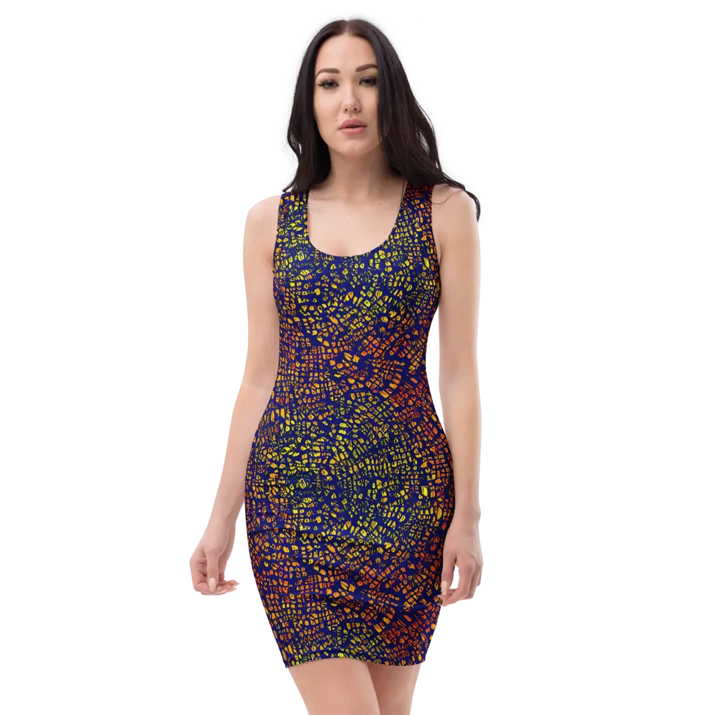 Midnight Shards on Bodycon Dress — Front