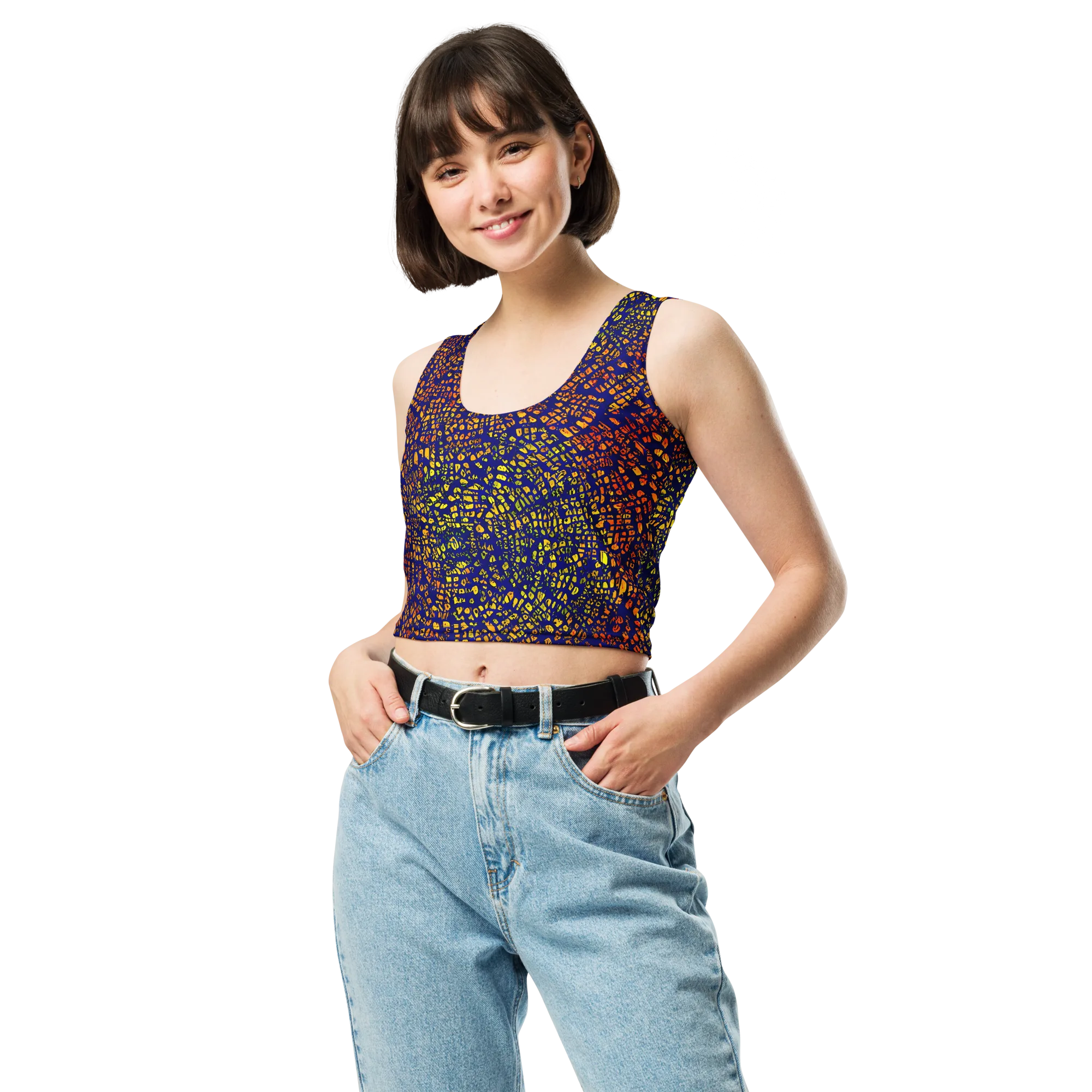 Midnight Shards on Crop Top — Front