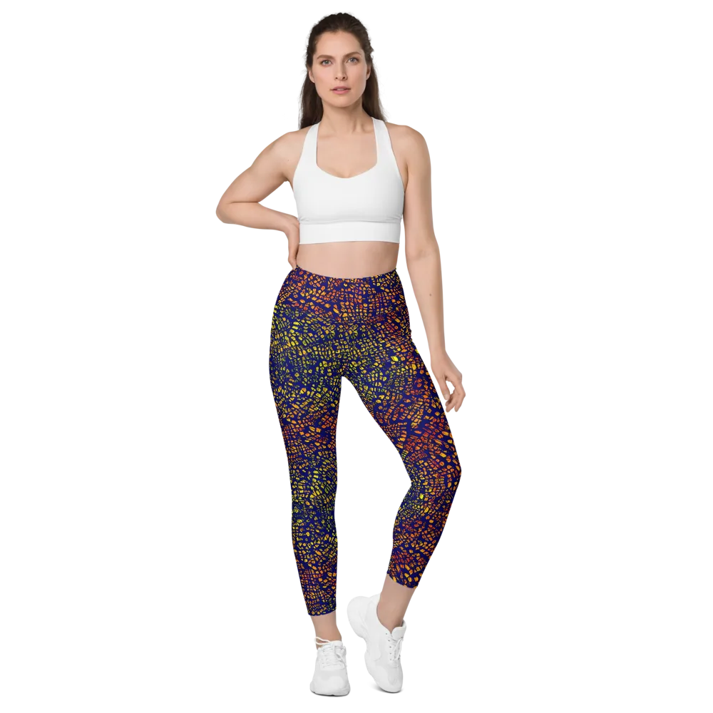 Midnight Shards on Leggings with Pockets — Front