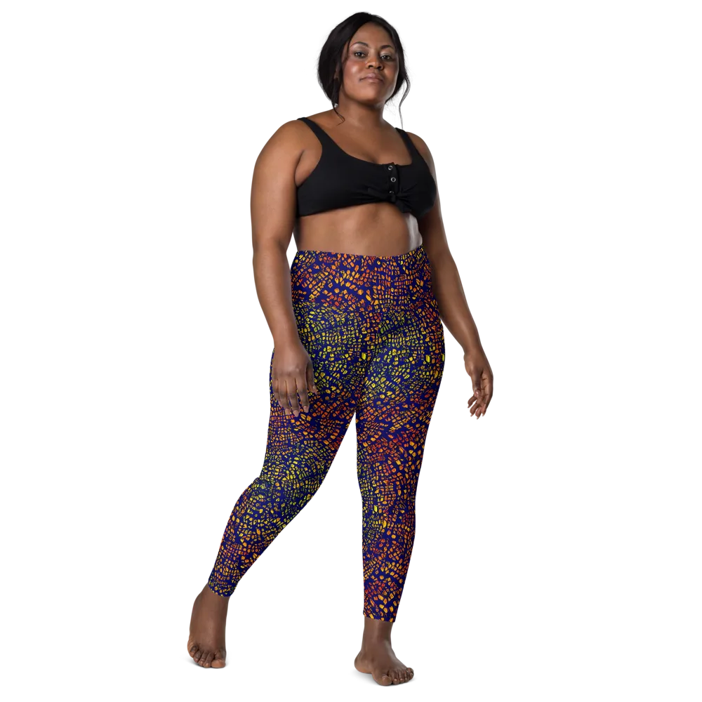 Midnight Shards on Leggings with Pockets — Front