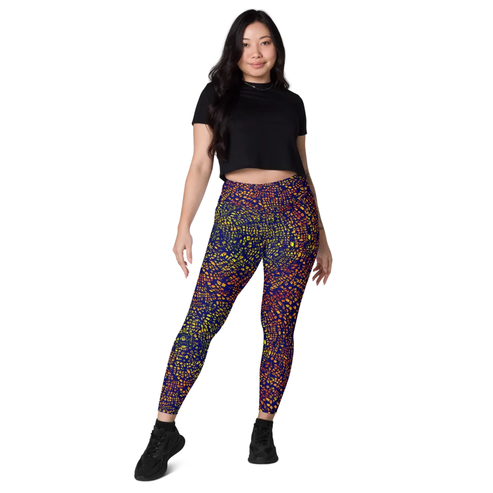 Midnight Shards on Leggings with Pockets — Front