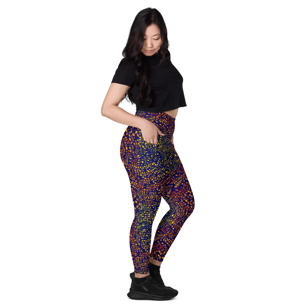 Midnight Shards on Leggings with Pockets — Right