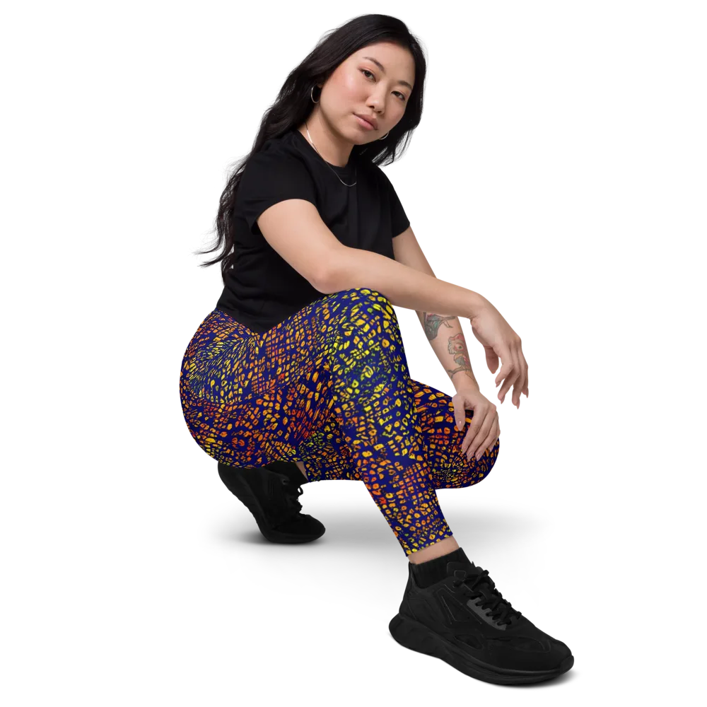 Midnight Shards on Leggings with Pockets — Right Front