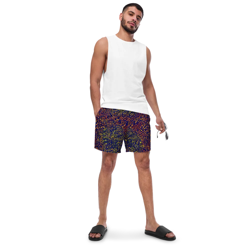 Midnight Shards on Swim Trunks — Front