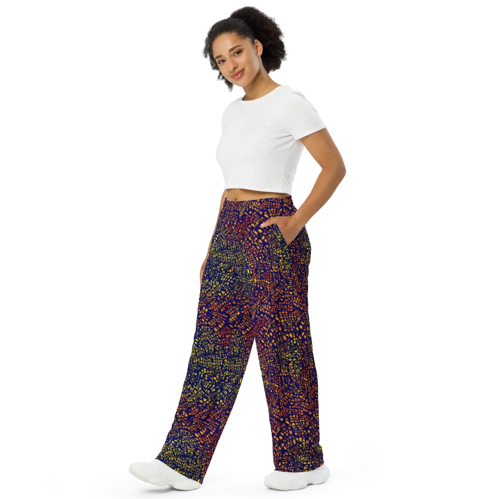 Midnight Shards on Wide-Leg Pants — Left Front