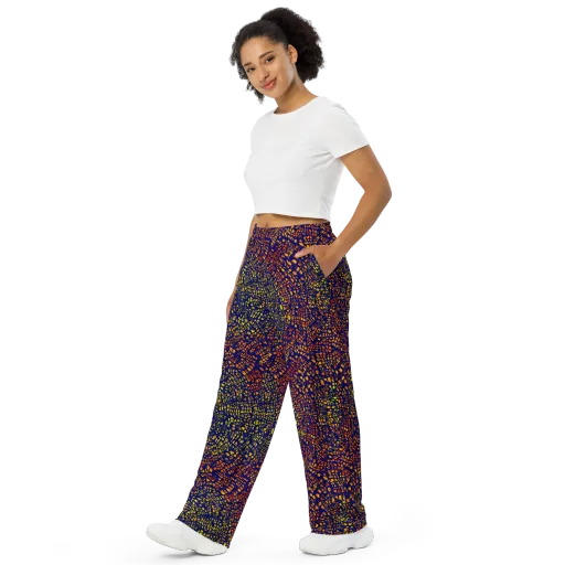 Midnight Shards on a Wide-Leg Pants