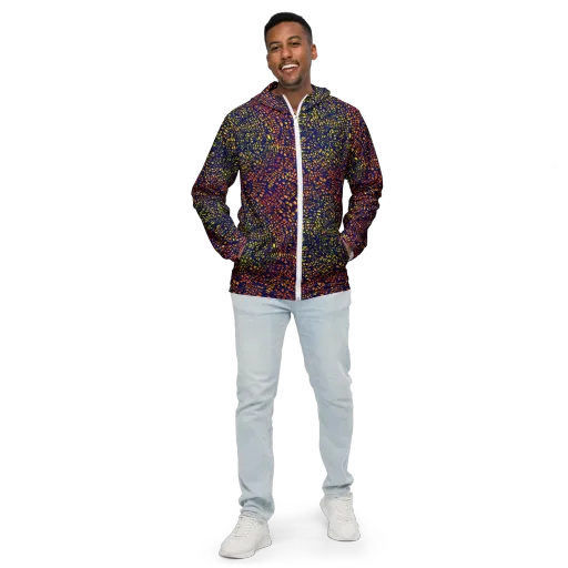 Midnight Shards on a Men's Windbreaker
