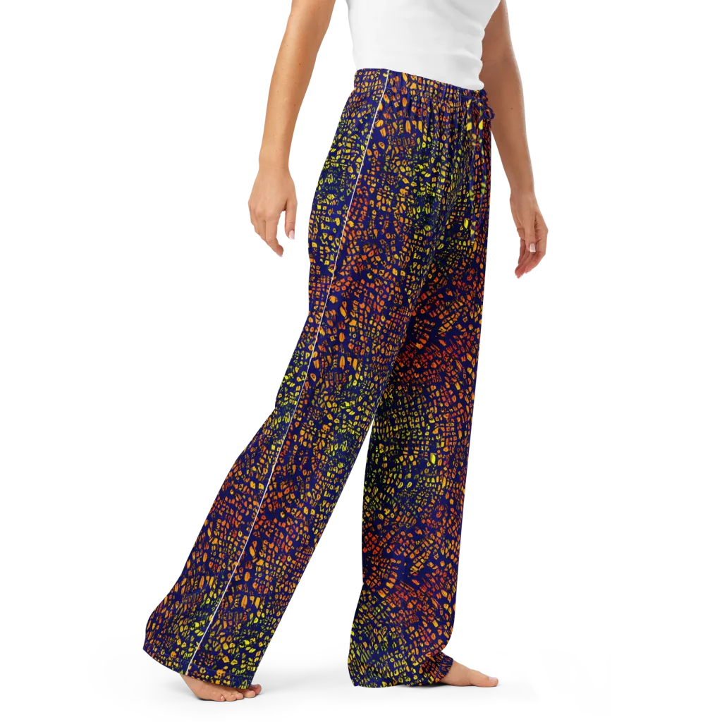 Midnight Shards on Women's Pajama Pants — Right Front