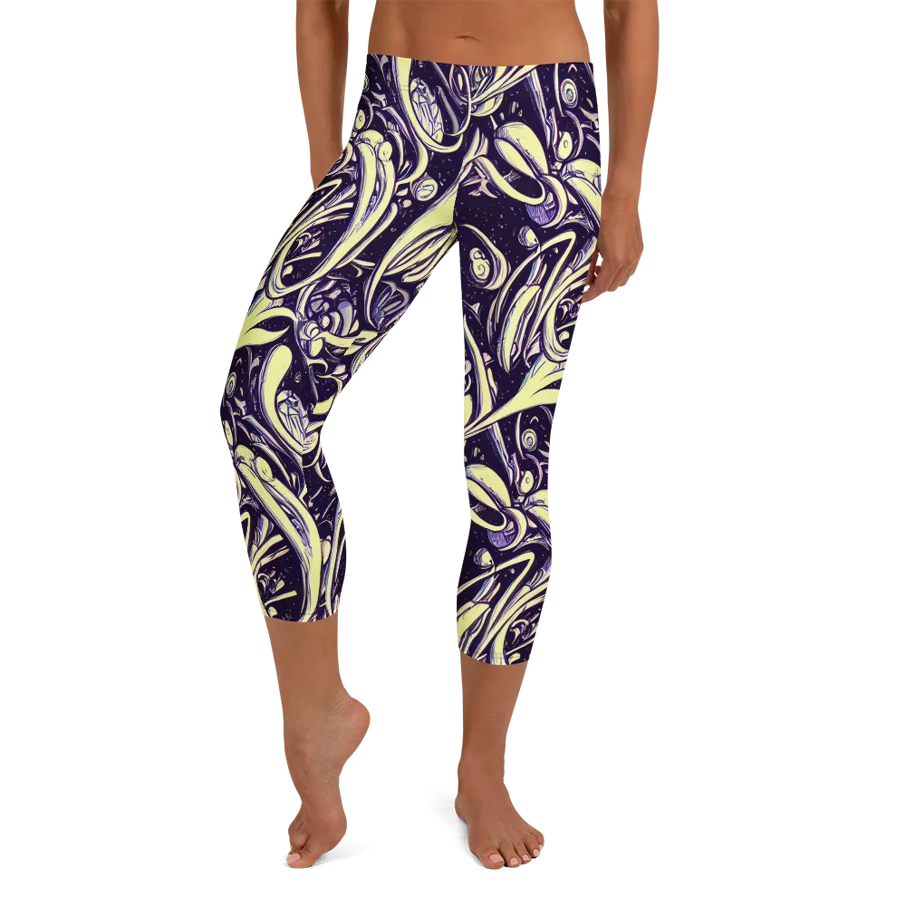 Ivory Orbit on Capri Leggings — Front