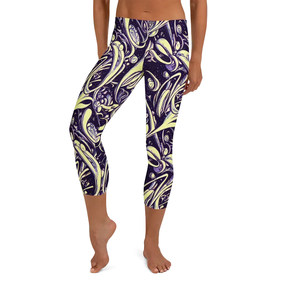 Ivory Orbit on Capri Leggings — Front