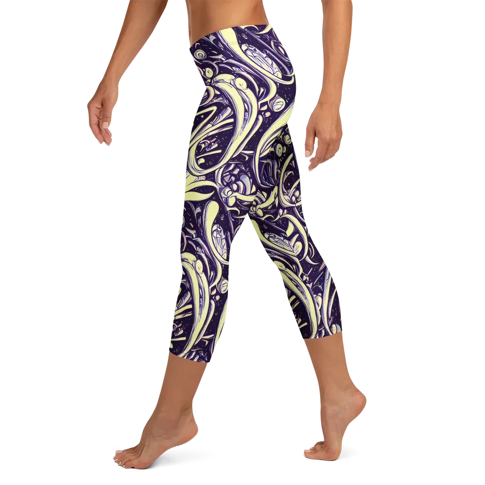 Ivory Orbit on Capri Leggings — Left