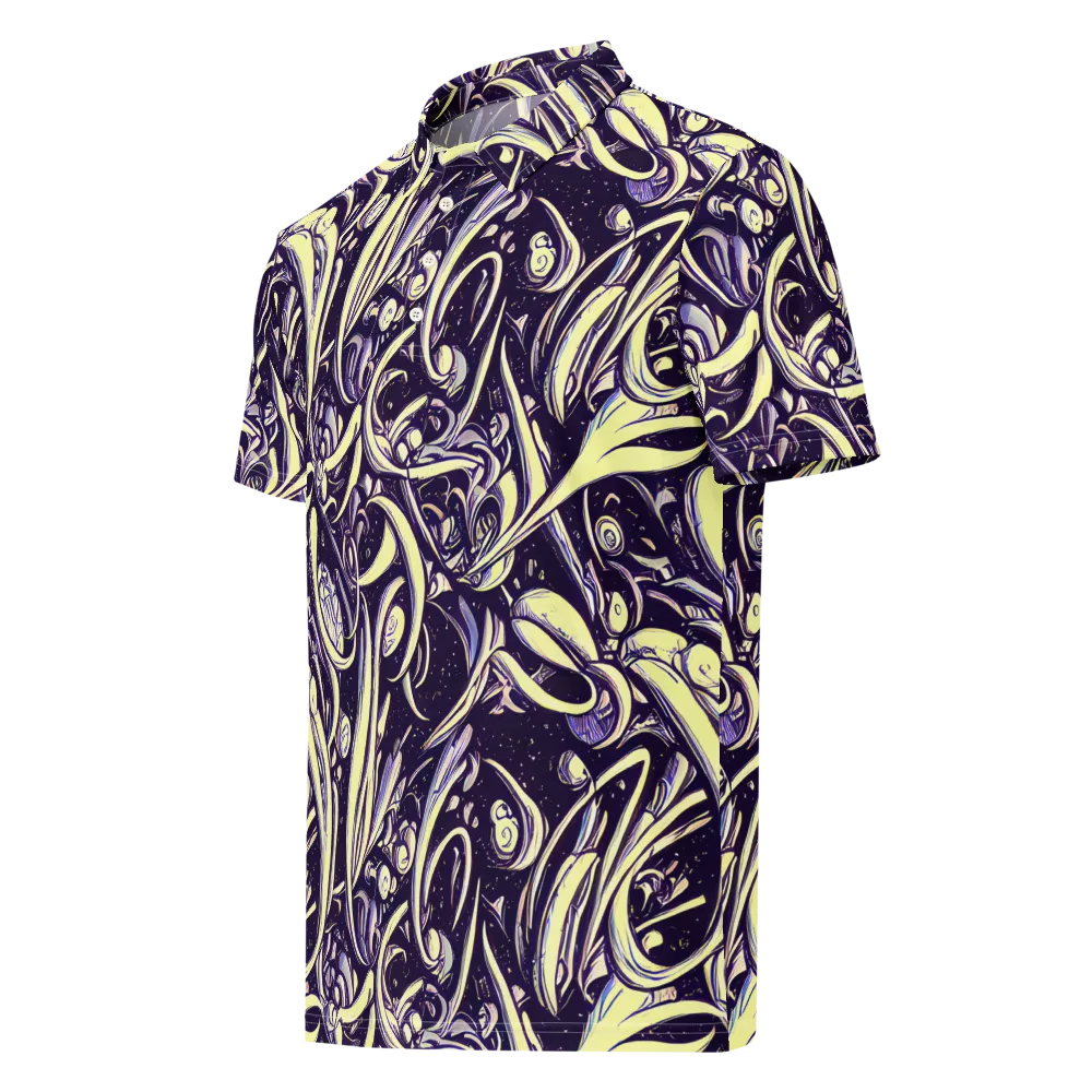 Ivory Orbit on Men's Slim Fit Polo Shirt — Left Front
