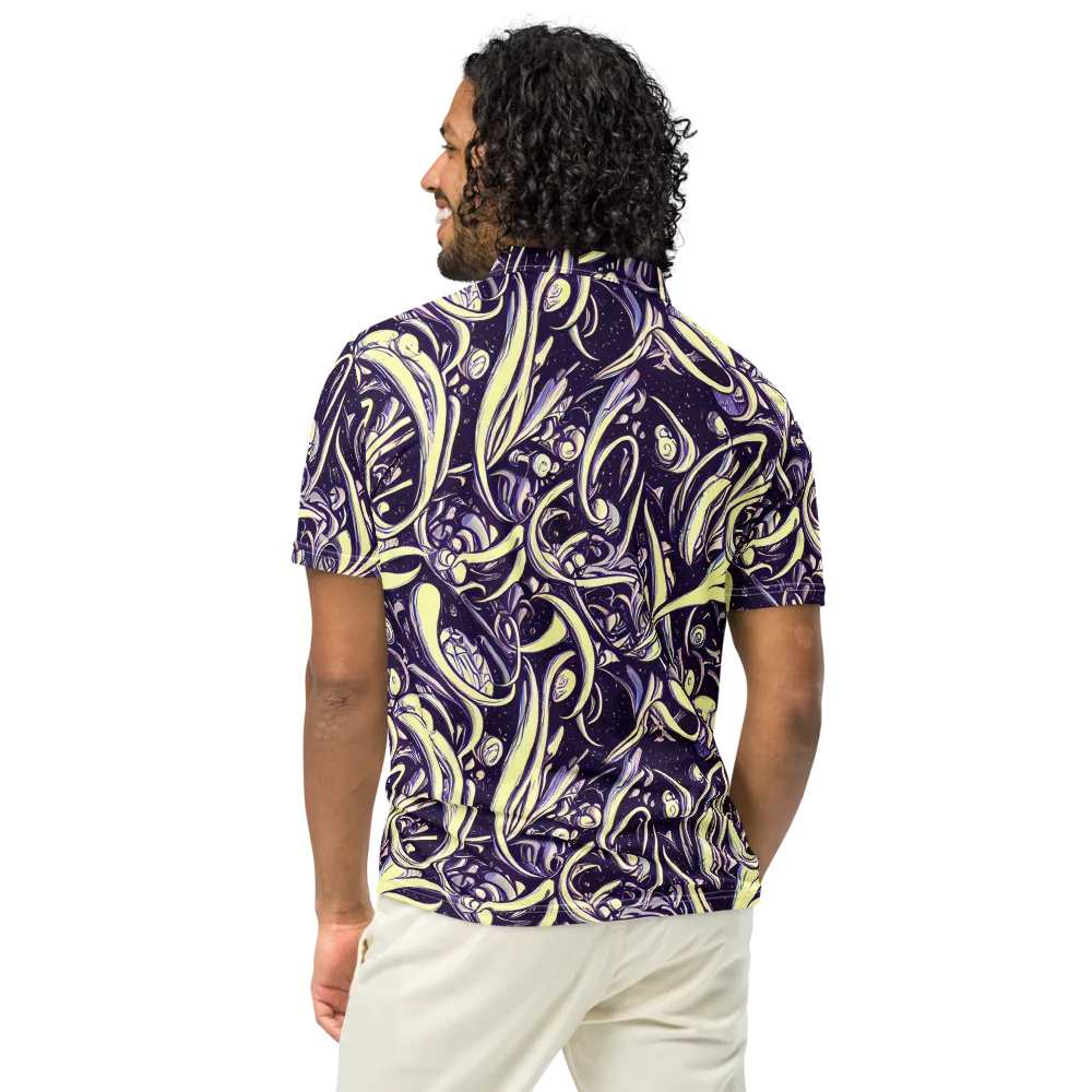 Ivory Orbit on Men's Slim Fit Polo Shirt — Back