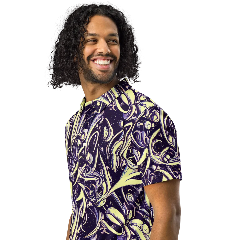 Ivory Orbit on Men's Slim Fit Polo Shirt — Left Front