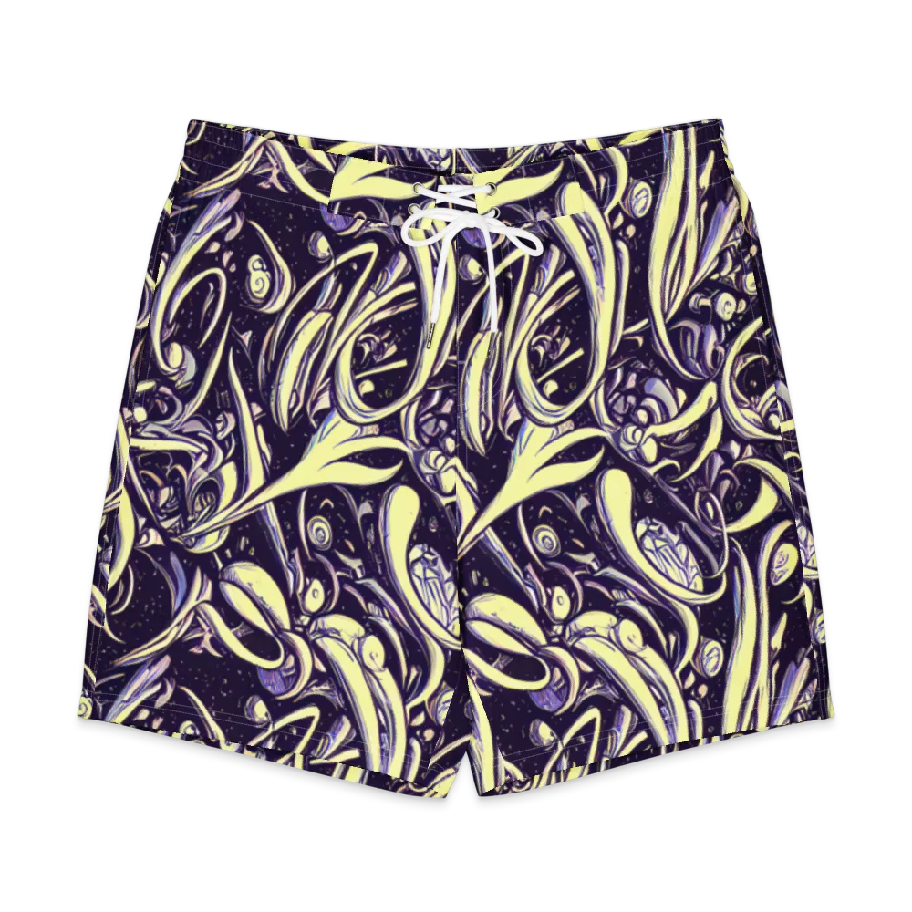 Ivory Orbit on Men's Board Shorts — Front