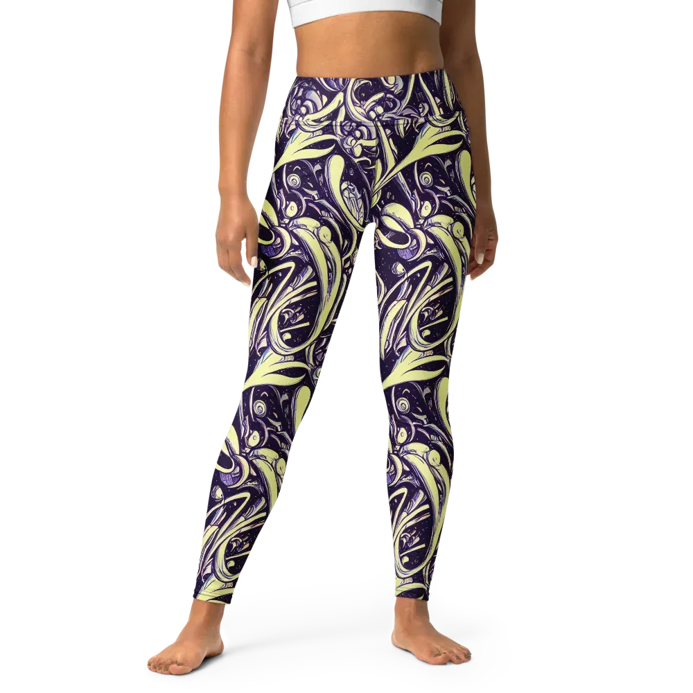 Ivory Orbit on Yoga Leggings — Front
