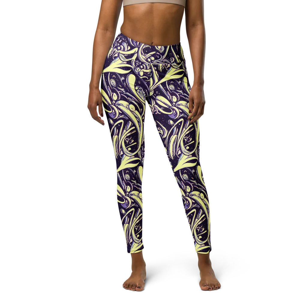 Ivory Orbit on Yoga Leggings — Front