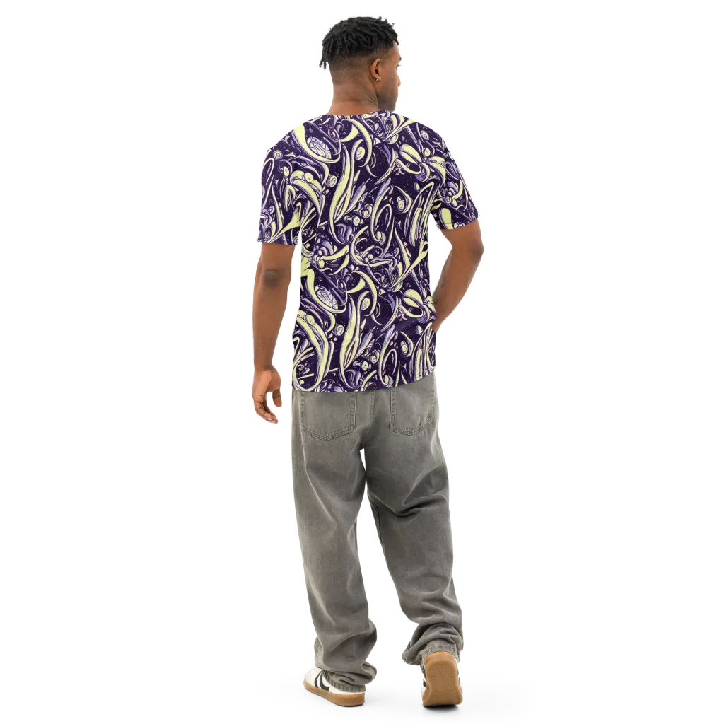 Ivory Orbit on Men's Cotton Crew Neck T-Shirt — Back