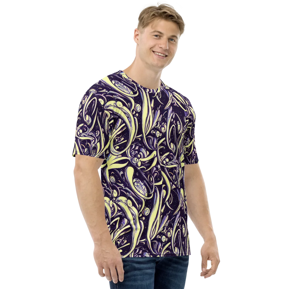 Ivory Orbit on Men's Crew Neck T-Shirt — Right