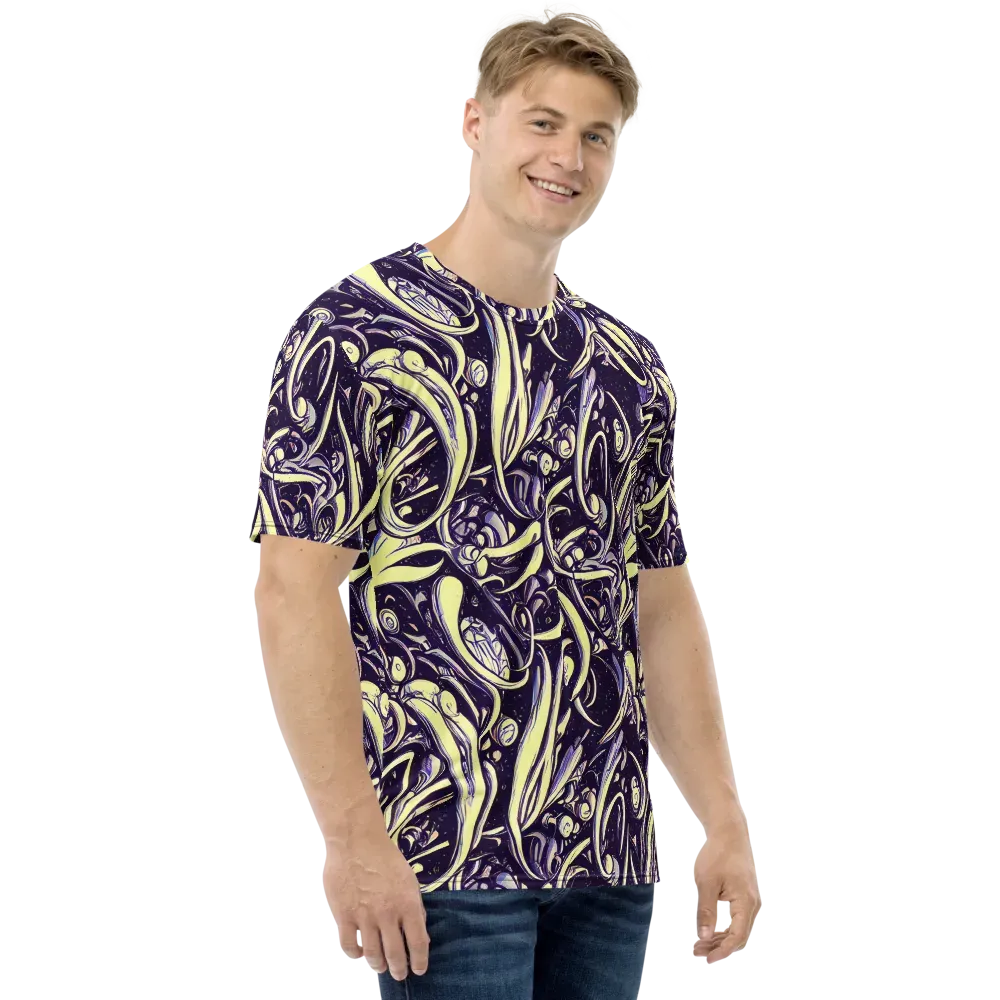 Ivory Orbit on Men's Crew Neck T-Shirt — Right