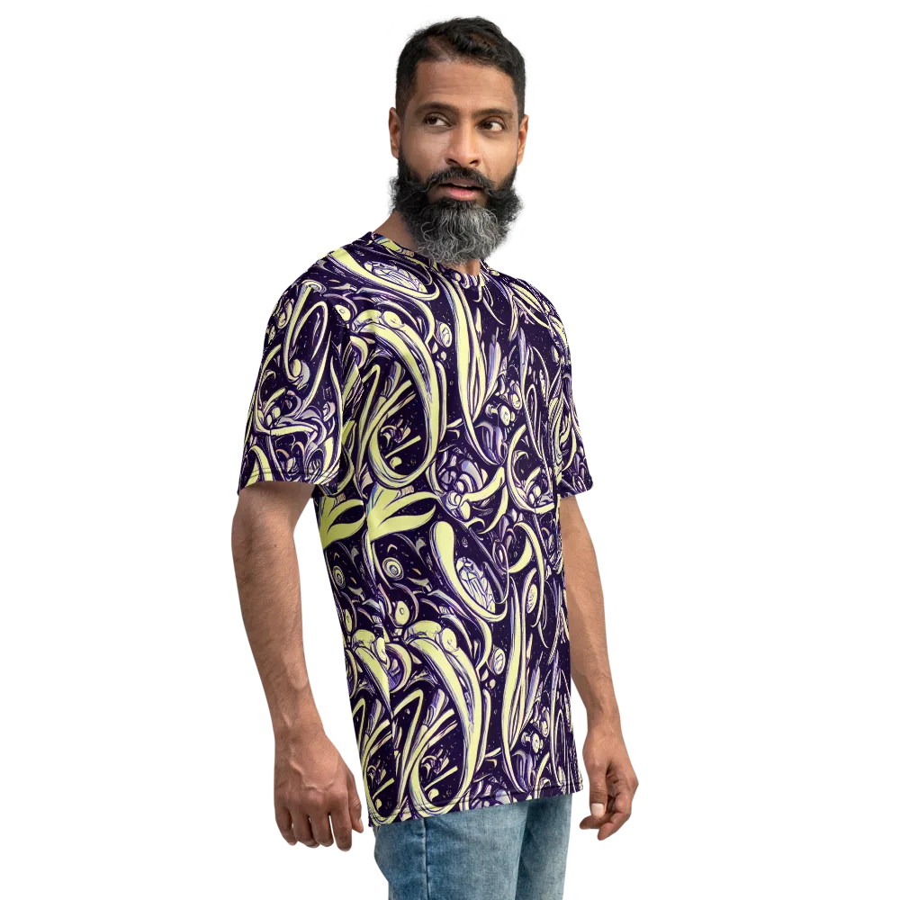 Ivory Orbit on Men's Crew Neck T-Shirt — Right