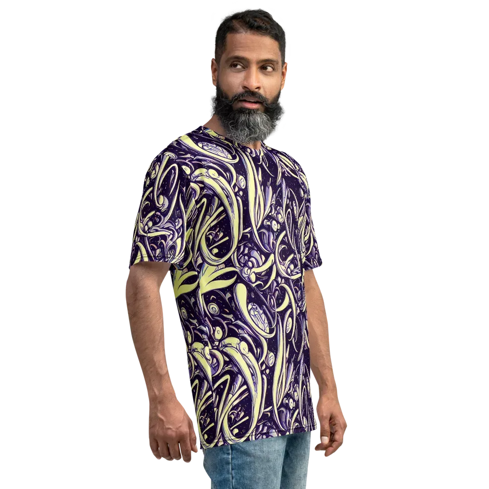 Ivory Orbit on Men's Crew Neck T-Shirt — Right