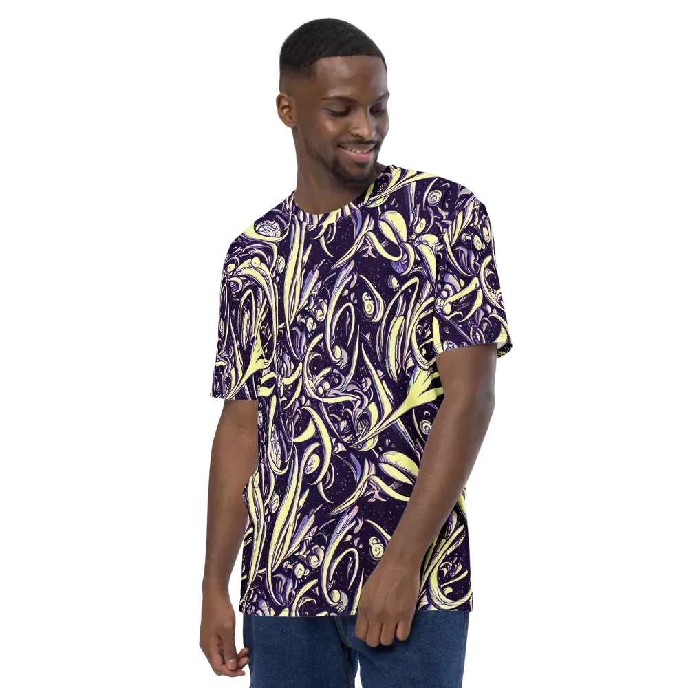 Ivory Orbit on Men's Crew Neck T-Shirt — Left