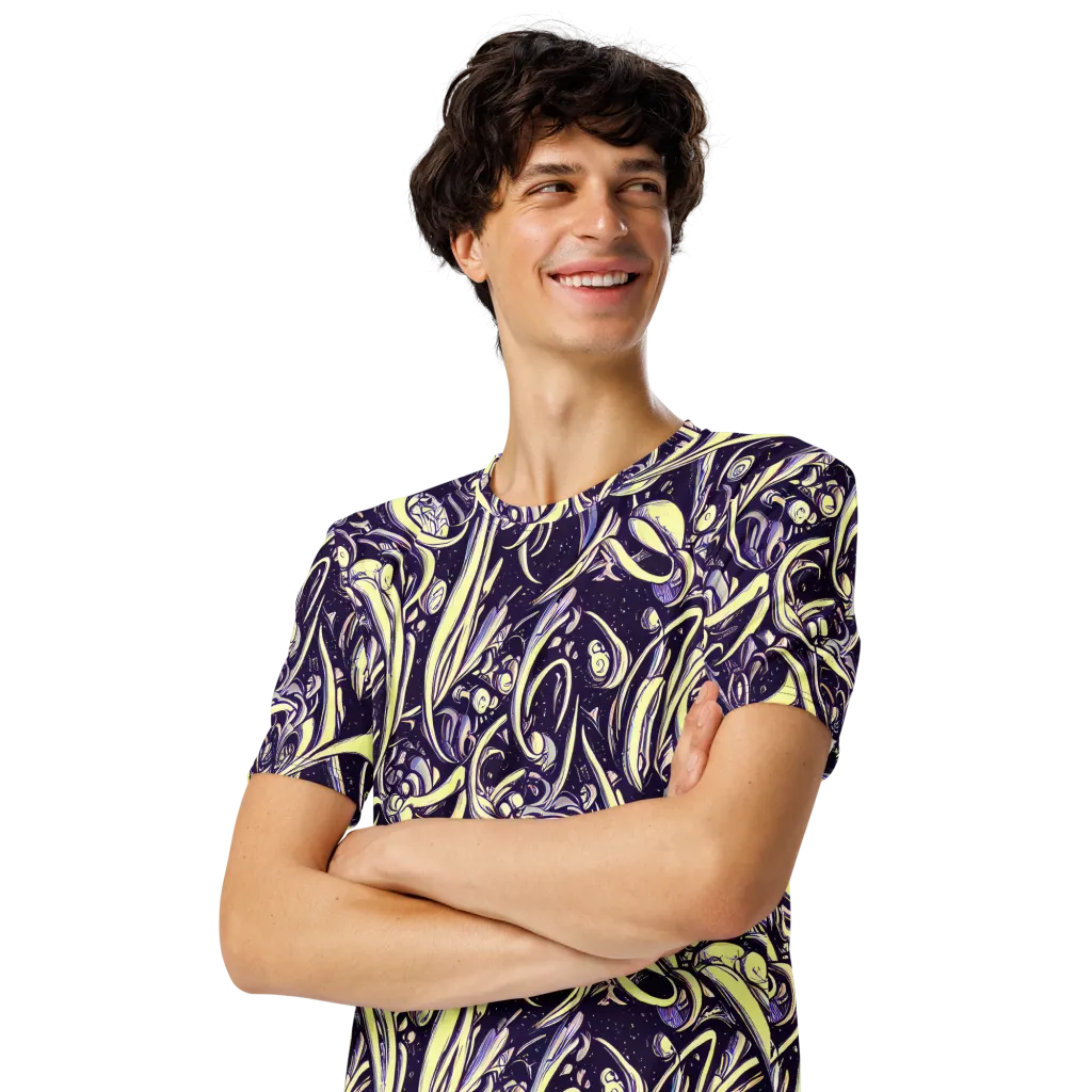Ivory Orbit on Men's Crew Neck T-Shirt — Left Front