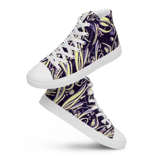 Ivory Orbit on a Men's High Top Canvas Shoes