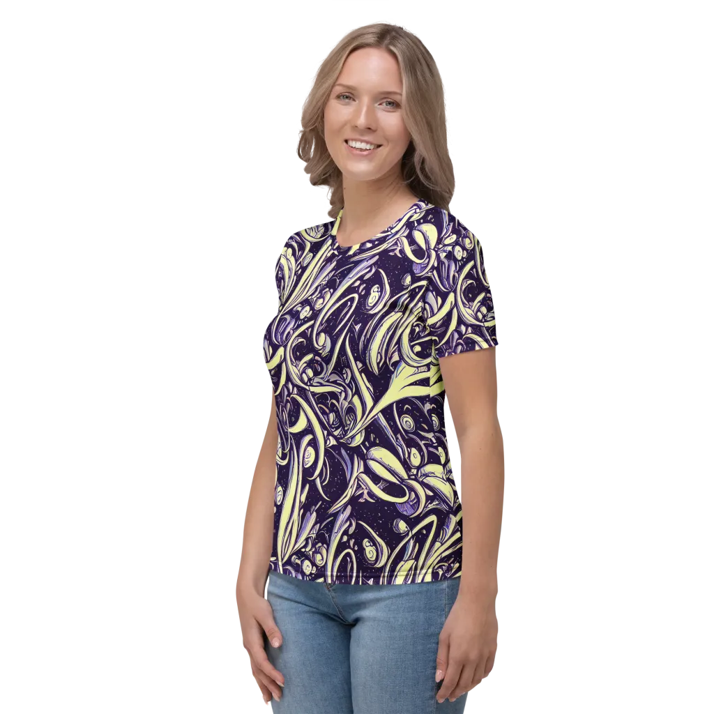 Ivory Orbit on Women's Crew Neck T-Shirt — Left