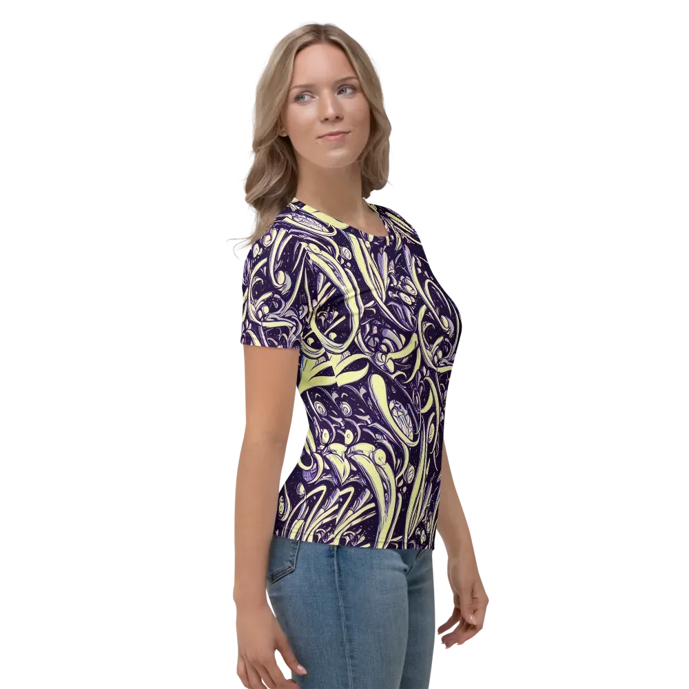 Ivory Orbit on Women's Crew Neck T-Shirt — Right