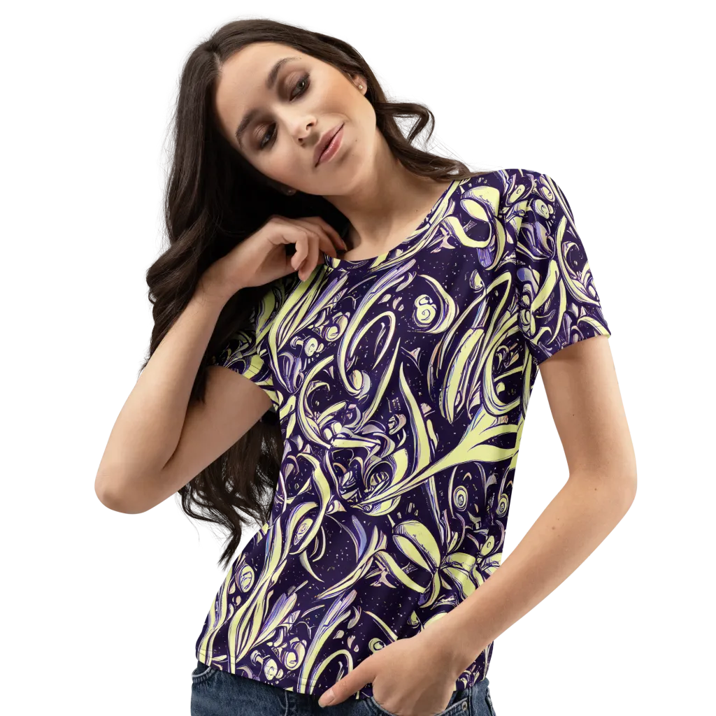 Ivory Orbit on Women's Crew Neck T-Shirt — Left Front