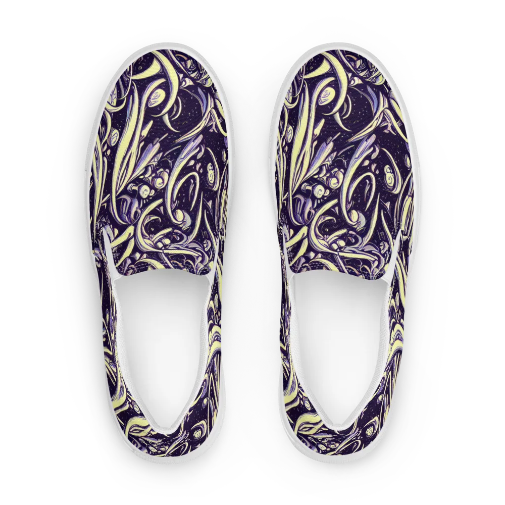 Ivory Orbit on Men's Slip-On Canvas Shoes — Front