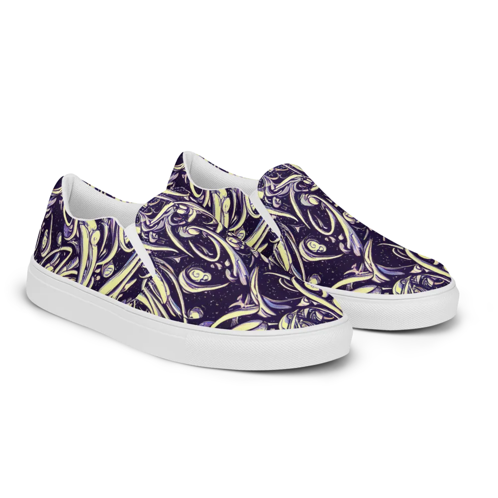 Ivory Orbit on Men's Slip-On Canvas Shoes — Right Front