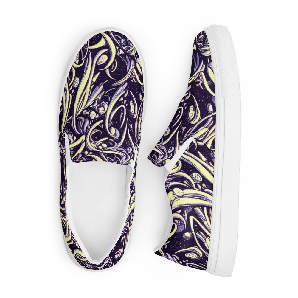 Ivory Orbit on Men's Slip-On Canvas Shoes — Front
