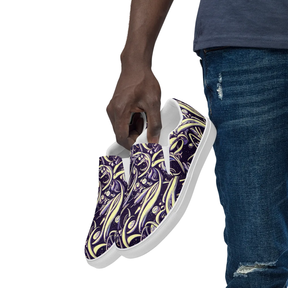 Ivory Orbit on Men's Slip-On Canvas Shoes — Left Front
