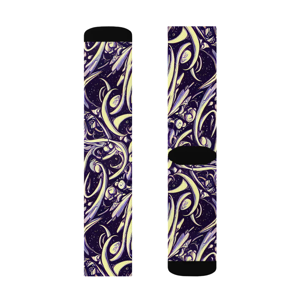 Ivory Orbit on Socks — Right Sock