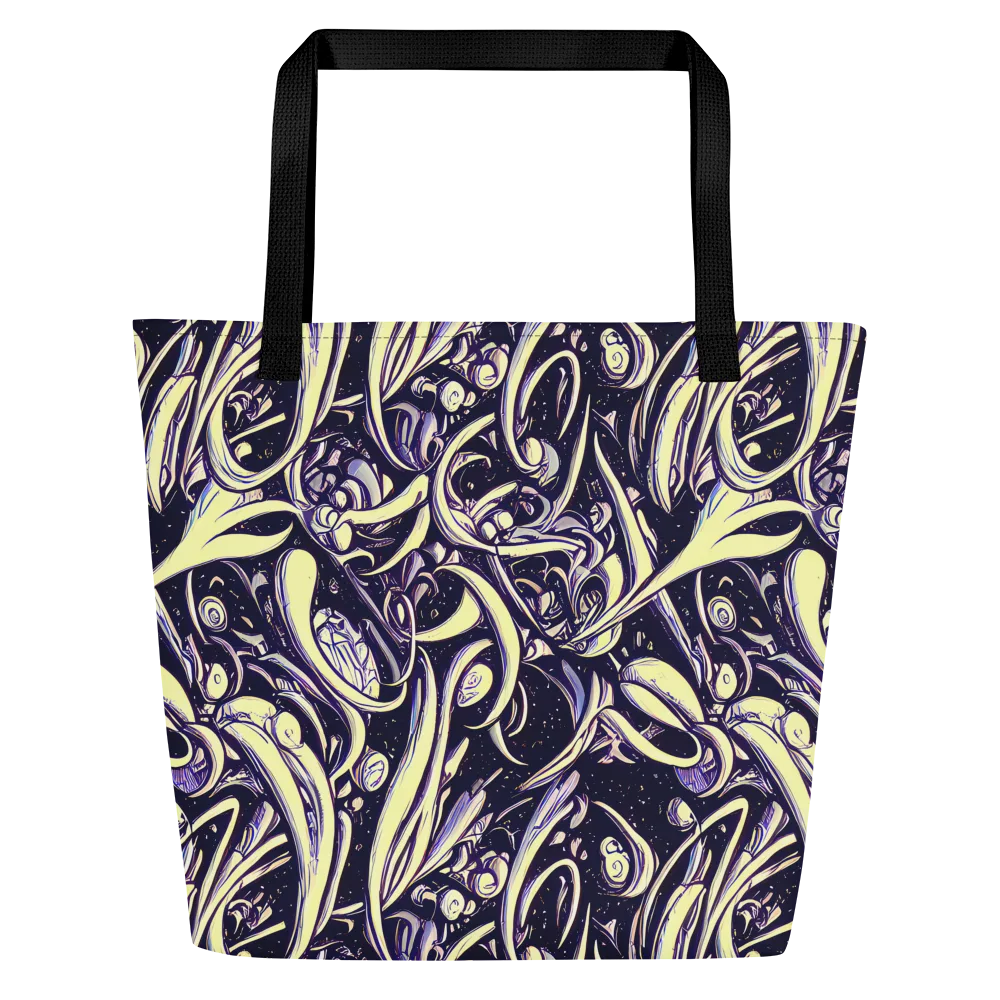Ivory Orbit on Large Tote Bag W/ Pocket — Front