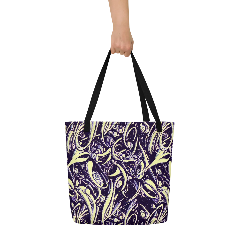 Ivory Orbit on Large Tote Bag W/ Pocket — Front