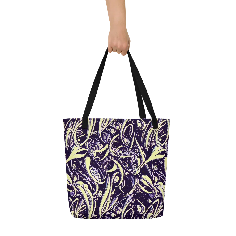 Ivory Orbit on Large Tote Bag W/ Pocket — Front