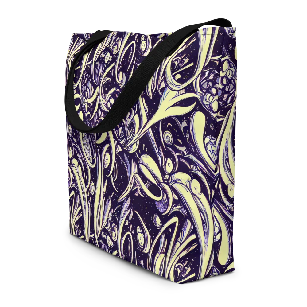 Ivory Orbit on Large Tote Bag W/ Pocket — Front