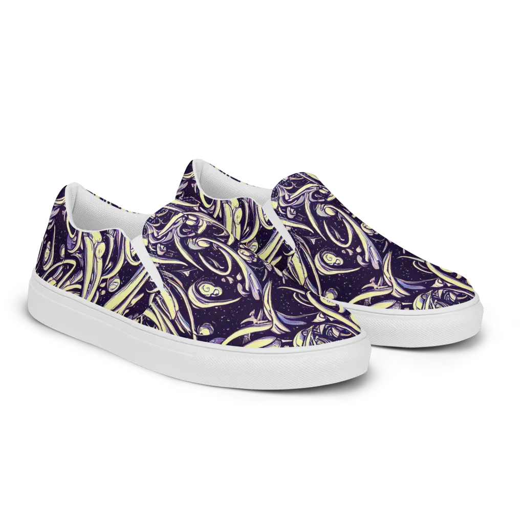 Ivory Orbit on Women's Slip-On Canvas Shoes — Right Front