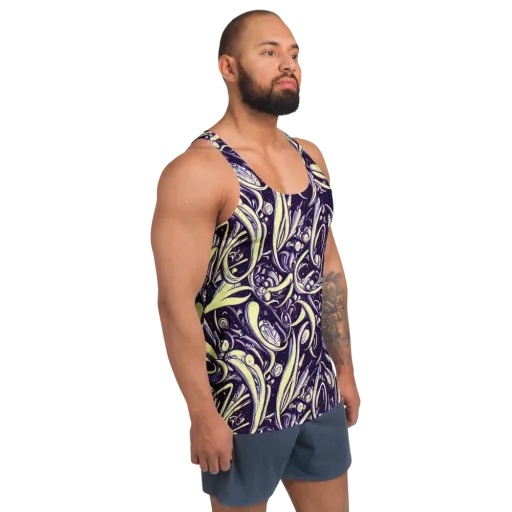 Ivory Orbit on a Men's Tank Top