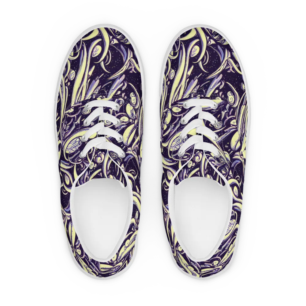 Ivory Orbit on Men's Lace-Up Canvas Shoes — Front