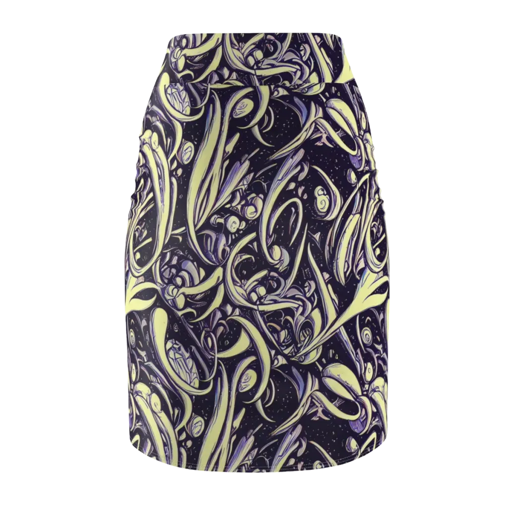 Ivory Orbit on Pencil Skirt — Back
