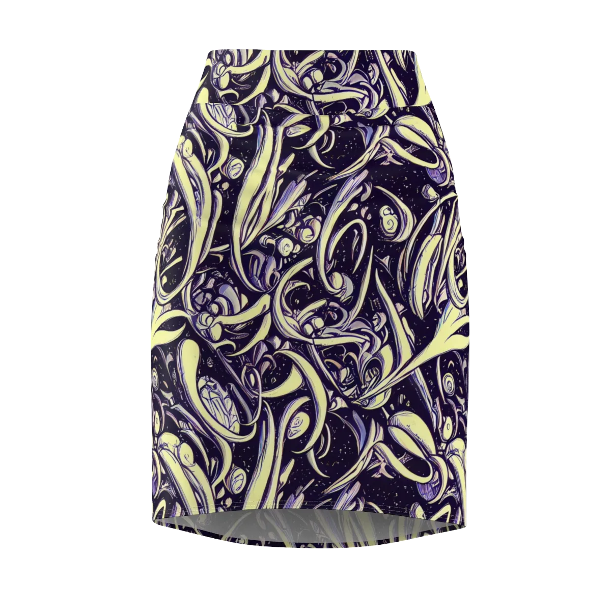 Ivory Orbit on Pencil Skirt — Front