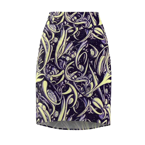 Ivory Orbit on a Pencil Skirt
