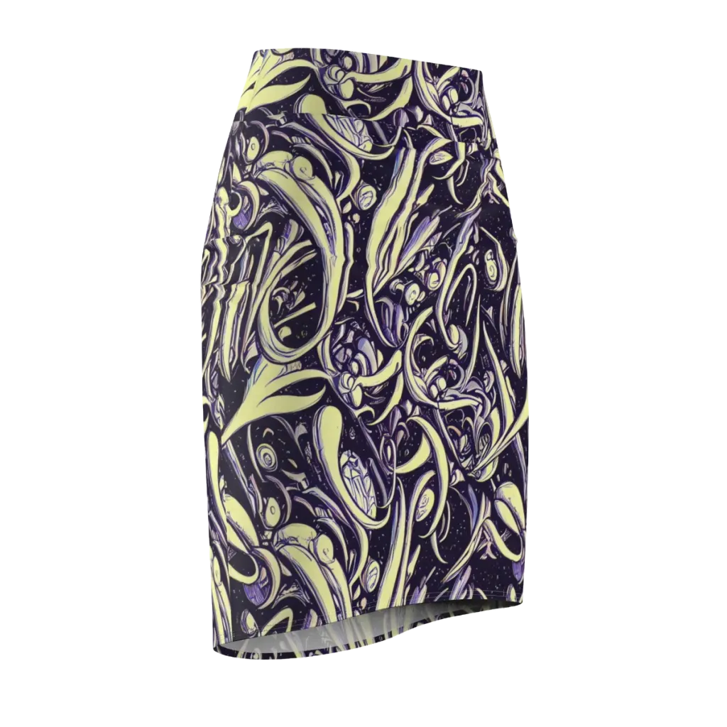 Ivory Orbit on Pencil Skirt — Front Side