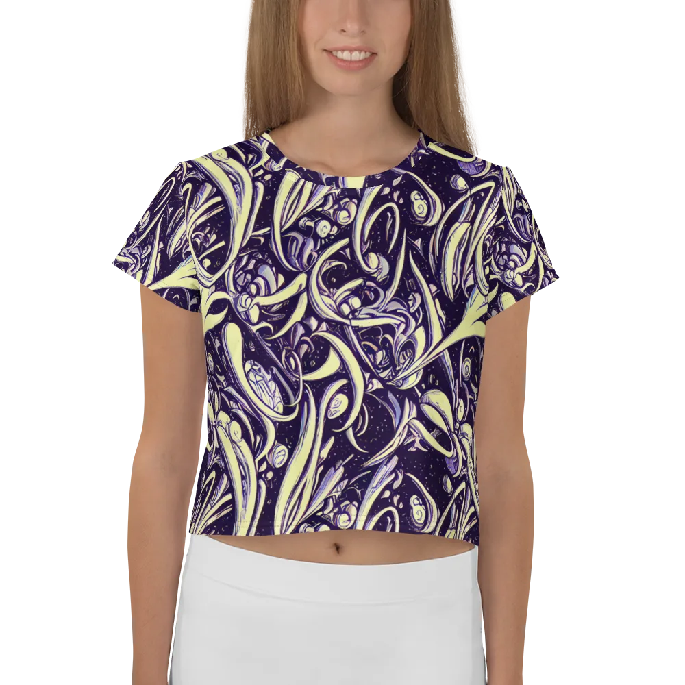 Ivory Orbit on Crop Tee — Front